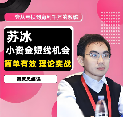 [期货课程]苏冰期货正收益交易系统训练营小资金短线机会资金管理2024新课程